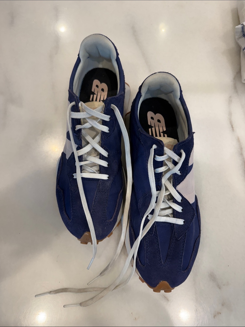 New Balance Navy Blue and White Women's Athletic Sneakers